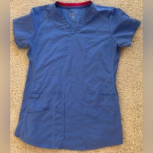 Med Couture touch ceil blue scrub top size xs